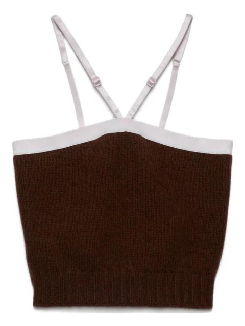 Prada adjustable-straps knitted top - Brown - zdjęcie produktu nr 1