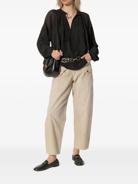 ISABEL MARANT studded leather loafers - Black