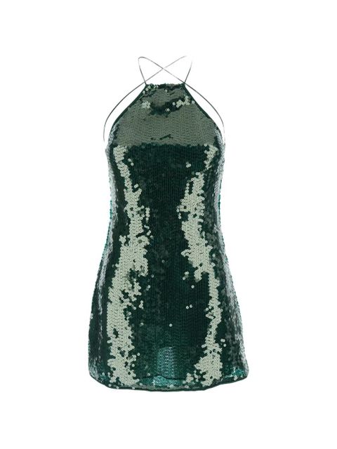 Oséree sequin-embellishment cross-strap mini dress - Green - zdjęcie produktu nr 1