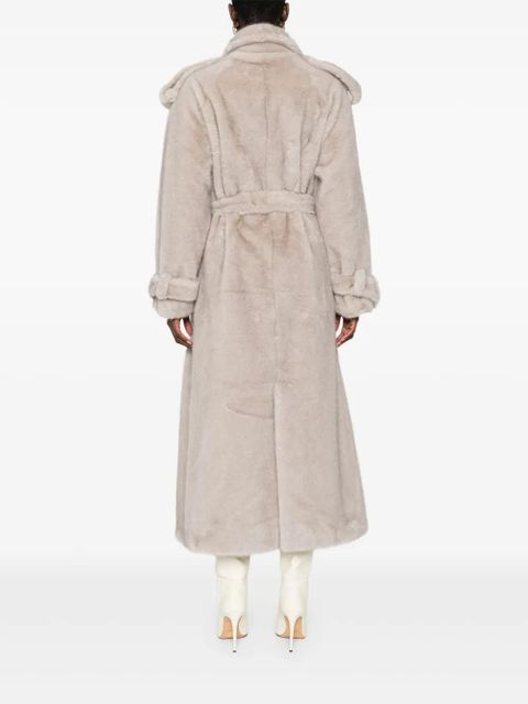 ducie Thalia double-breasted faux fur coat - Neutrals