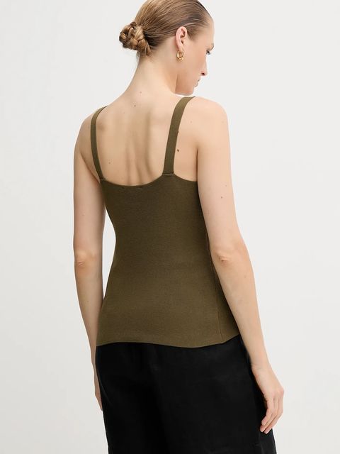 Sisley bluzka damska kolor zielony gładka 1084MH00G