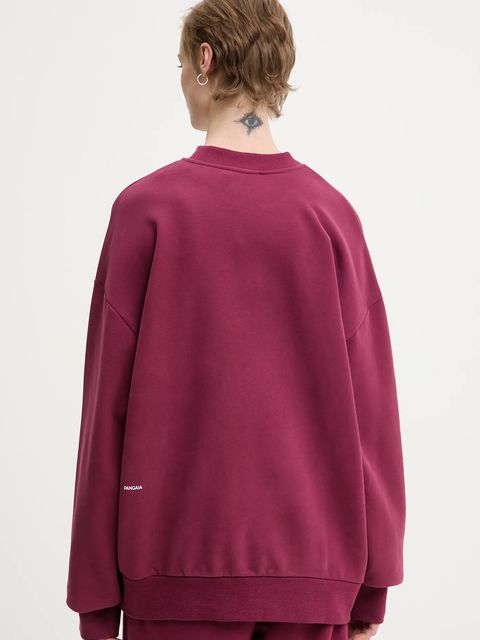 Pangaia bluza bawełniana kolor bordowy z nadrukiem 10000183