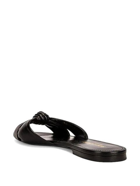 Saint Laurent knotted leather flat sandals - Black