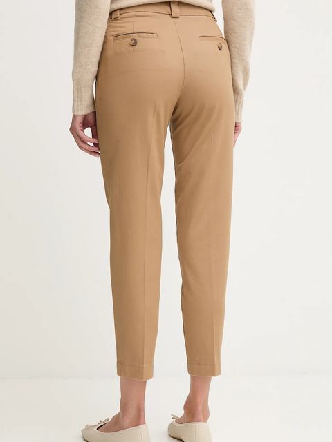 United Colors of Benetton spodnie damskie kolor beżowy dopasowane high waist 4FRXDF096 - zdjęcie produktu nr 2