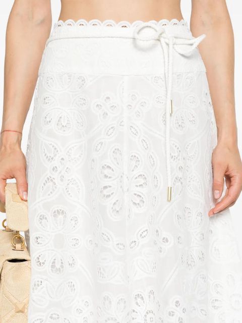ZIMMERMANN Ottie flared midi skirt - White