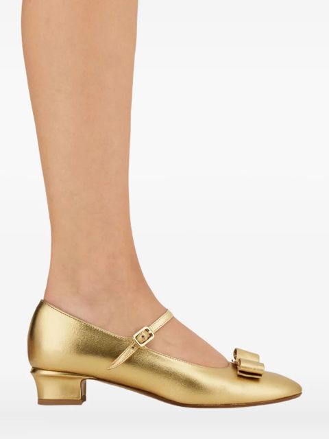 Ferragamo 30mm Mary Jane Vara bow pumps - Gold