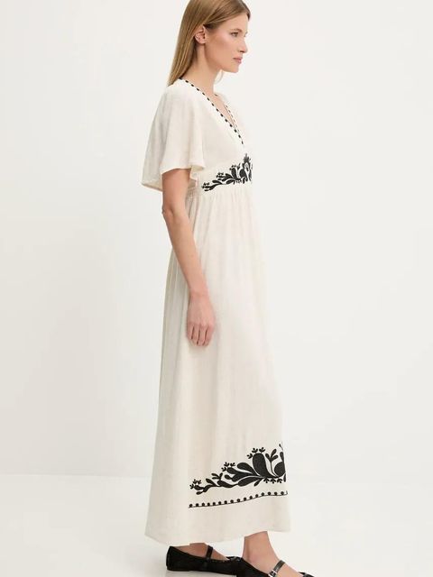 Answear.LAB sukienka kolor czarny maxi prosta