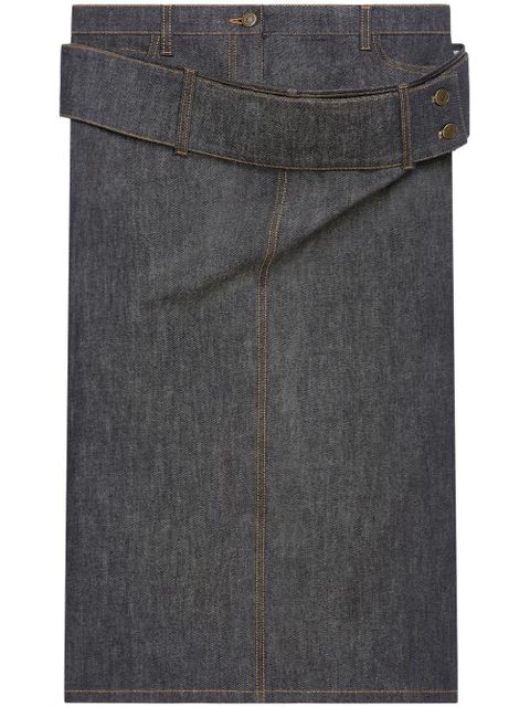 Courrèges double-belt denim skirt - Grey - zdjęcie produktu nr 1