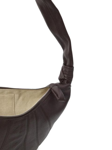 LEMAIRE medium stitched grained croissant bag - Brown