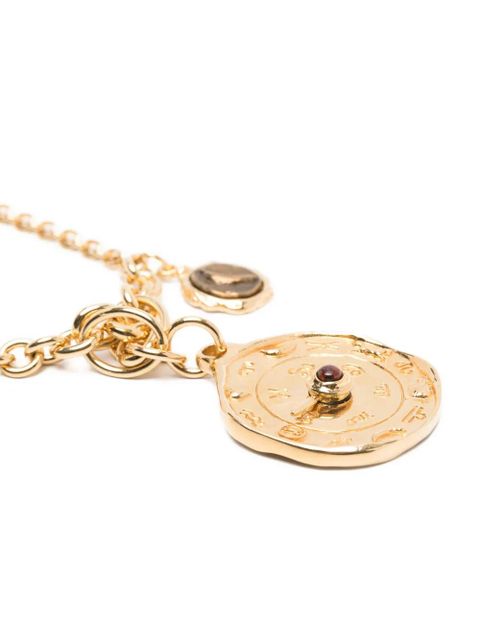 Chloé coin jasper gem charm necklace - Gold