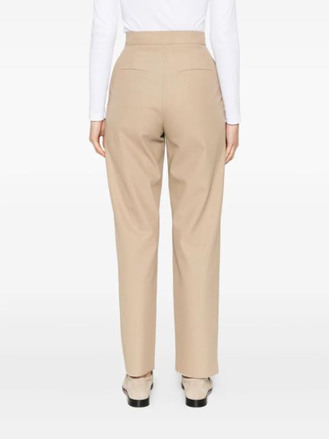 Max Mara Dede pleated raw-edge trousers - Neutrals