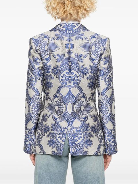 ETRO lace-motif single-breasted blazer - Neutrals