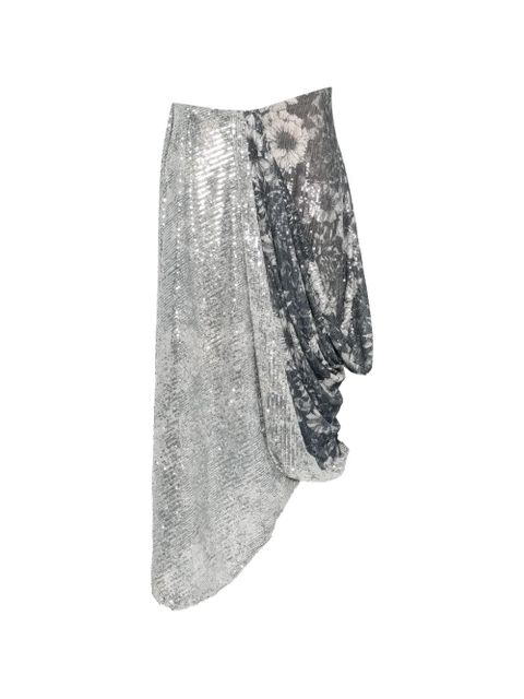 Maison Margiela sequin-embellished floral-print skirt - Grey - zdjęcie produktu nr 1