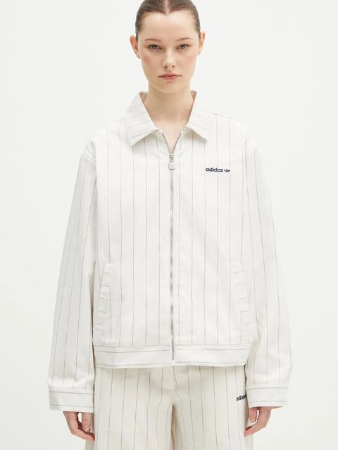 adidas Originals kurtka Pinstripe H Jacket kolor beżowy przejściowa JJ3476 - zdjęcie produktu nr 1