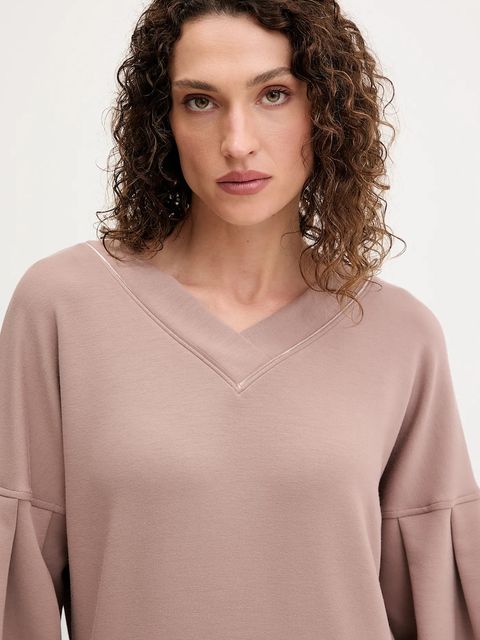 BOSS bluza damska kolor brązowy gładka 50545647