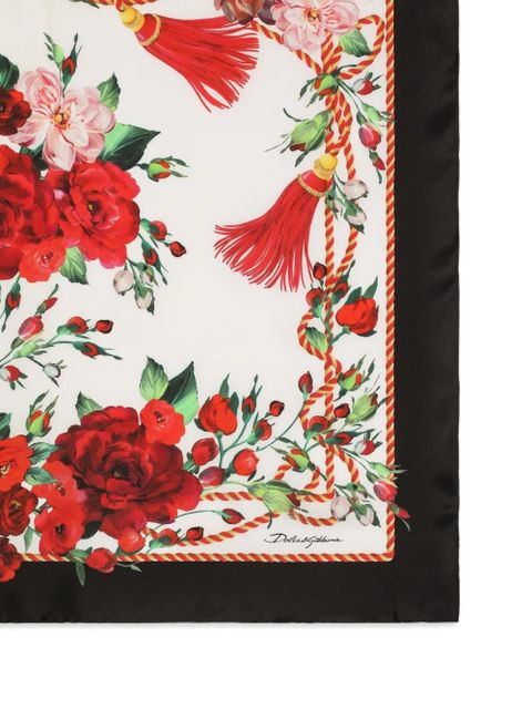 Dolce & Gabbana rose-print scarf - Red - zdjęcie produktu nr 2