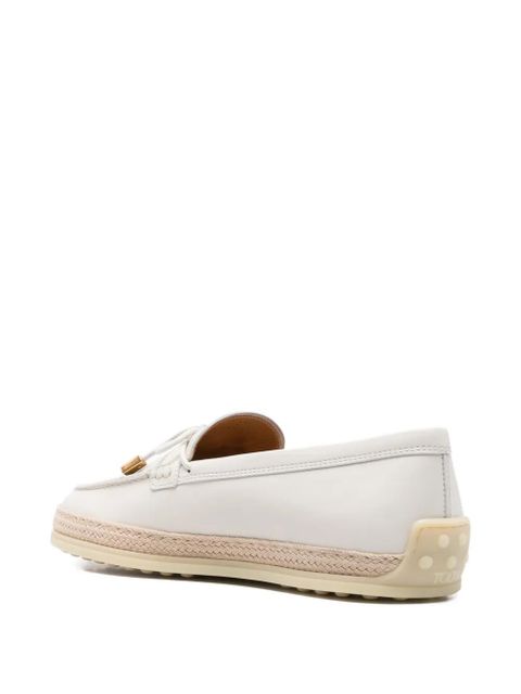Tod's tassel leather loafers - White