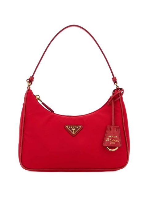Prada mini Re-Edition 2005 logo tote bag - Red - zdjęcie produktu nr 1
