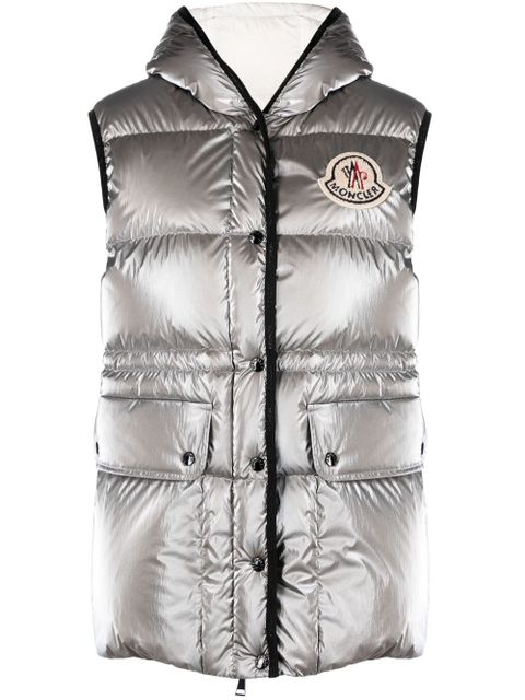Moncler Hera hooded down gilet - Silver - zdjęcie produktu nr 1