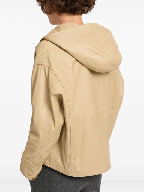 Yves Salomon hooded leather jacket - Neutrals