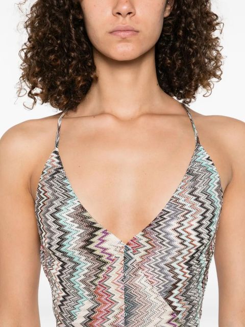 Missoni halterneck maxi dress - Red