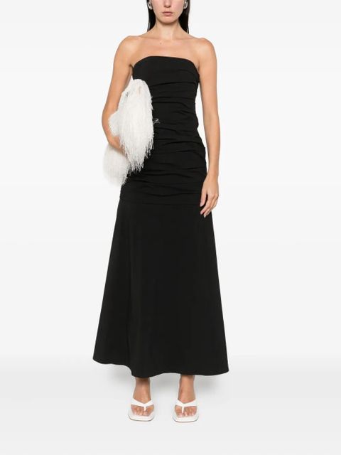 St. Agni gathered strapless maxi dress - Black