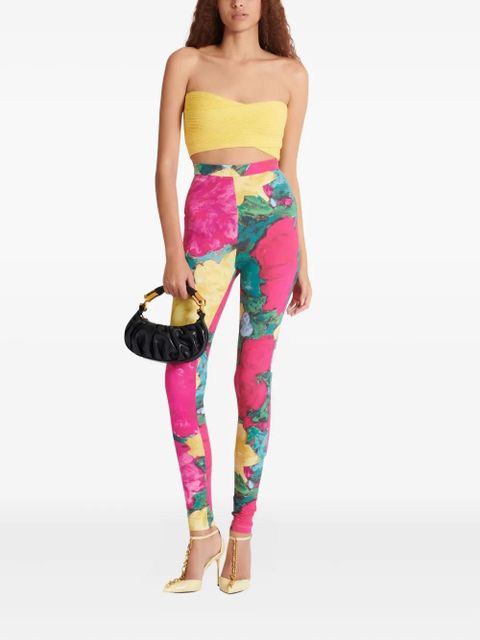 Balmain floral-print leggings - Pink