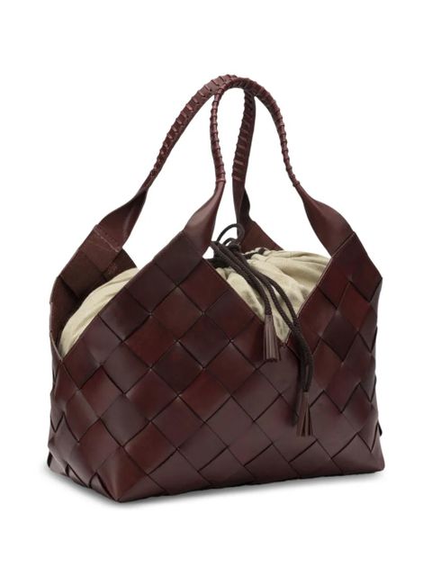 DRAGON DIFFUSION woven leather shoulder bag - Brown