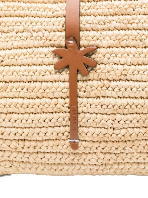 Manebi Kaia palm-tree clutch bag - Neutrals