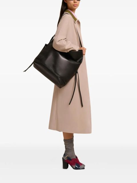 Marni split-handle leather shoulder bag - Black - zdjęcie produktu nr 2