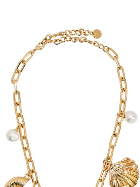 Self-Portrait statement-pendants necklace - Gold