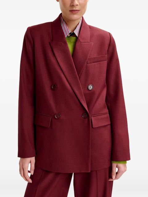 Essentiel Antwerp double-breasted padded-shoulder blazer - Red - zdjęcie produktu nr 2
