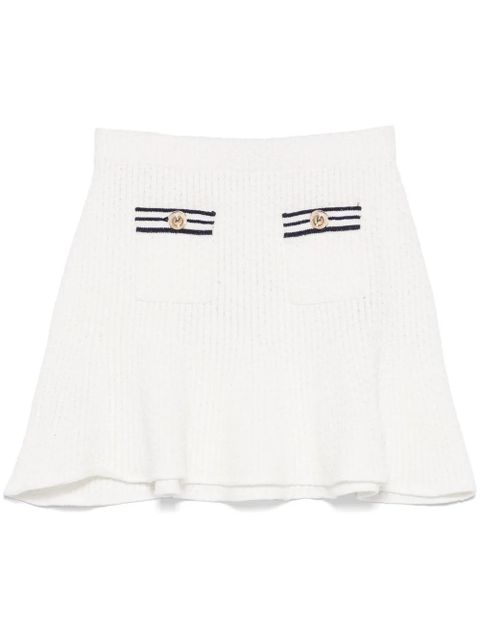 Self-Portrait textured knitted mini skirt - White - zdjęcie produktu nr 1