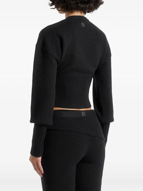 Manière De Voir ribbed button cardigan - Black