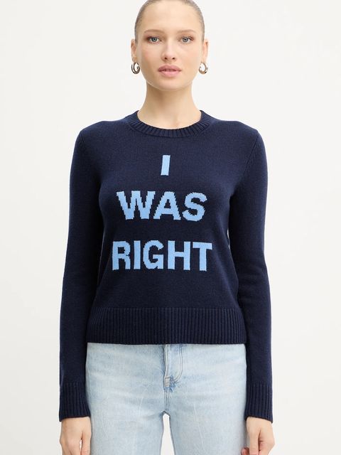 MAX&Co. sweter wełniany damski kolor granatowy lekki 2528366032200 - zdjęcie produktu nr 1