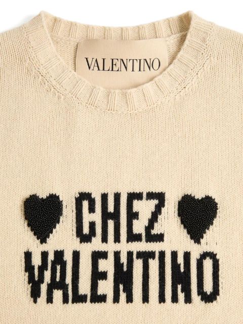 Valentino Garavani heart-embellished sweater - Neutrals