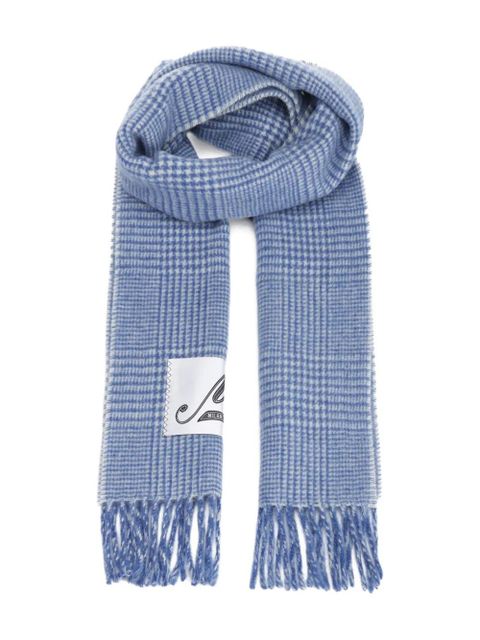 Marni check-patterned fringe scarf - Blue - zdjęcie produktu nr 1