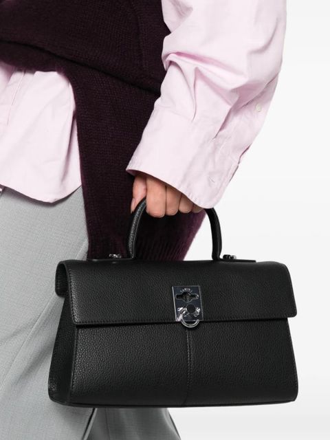 Cafuné Medium Stance grain leather crossbody bag - Black