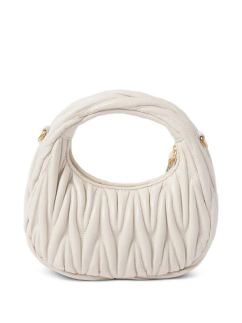 Miu Miu Wander matelassé leather mini bag - White