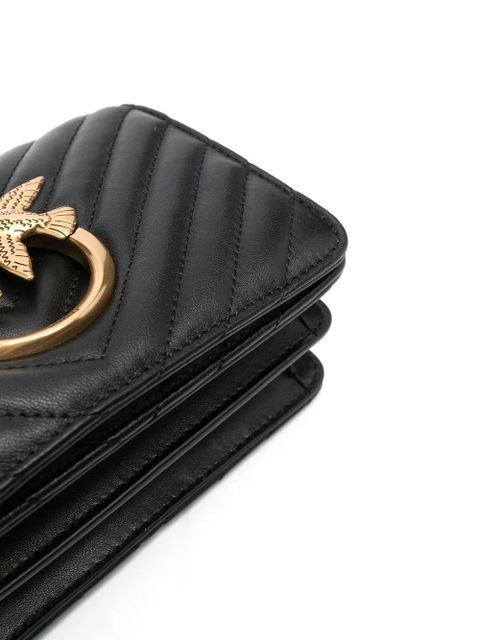 PINKO mini chevron-quilted Click Love bag - Black