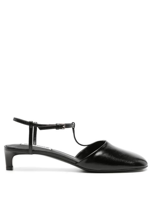 Jil Sander T-bar leather pumps - Black - zdjęcie produktu nr 1