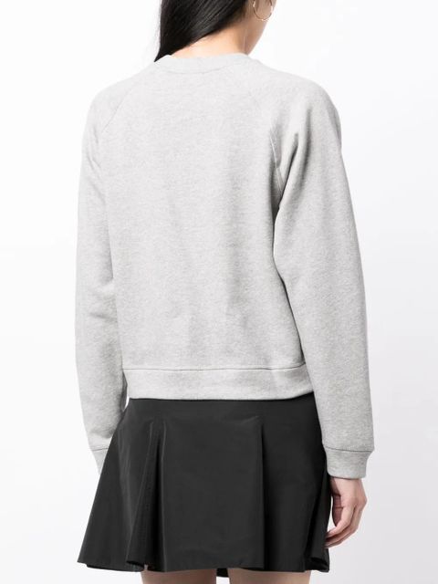 GANNI logo-print cotton sweatshirt - Grey