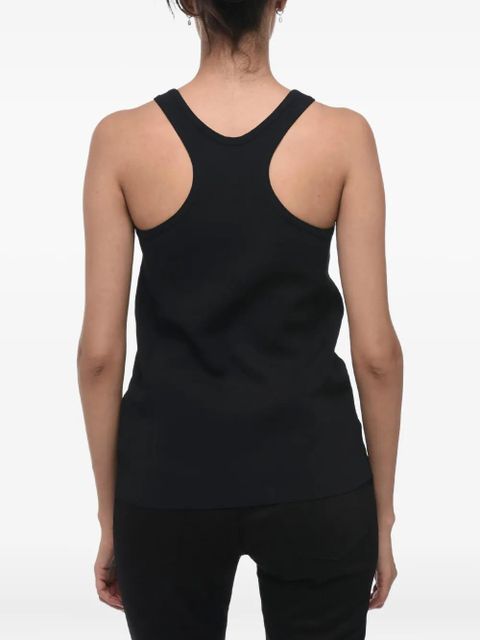 Jil Sander embossed logo knitted top - Black