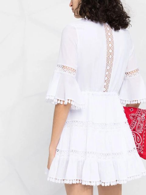 Charo Ruiz Ibiza lace-detail cotton shirtdress - White - zdjęcie produktu nr 2