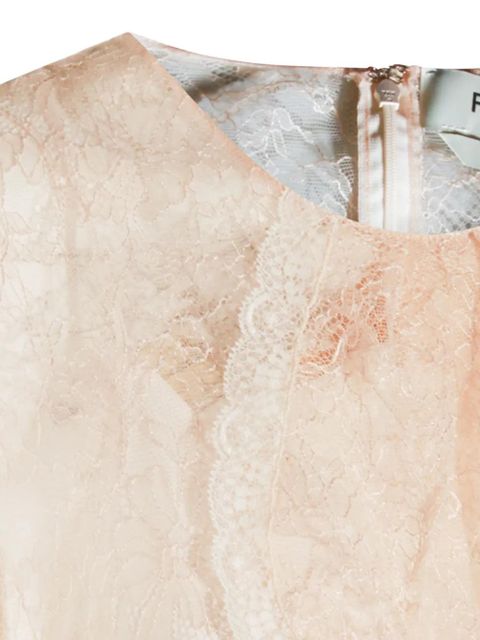 FENDI lace-panel tweed dress - Neutrals