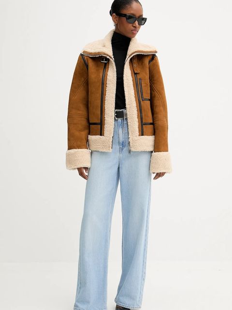 Iceberg kurtka zamszowa kolor brązowy przejściowa oversize ZO20 6807 - zdjęcie produktu nr 2