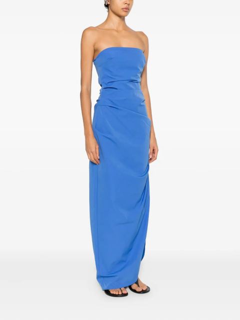 SIR. Sol strapless draped maxi dress - Blue