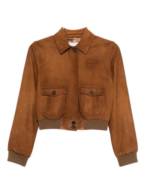Miu Miu patch pocket copped jacket - Brown - zdjęcie produktu nr 1