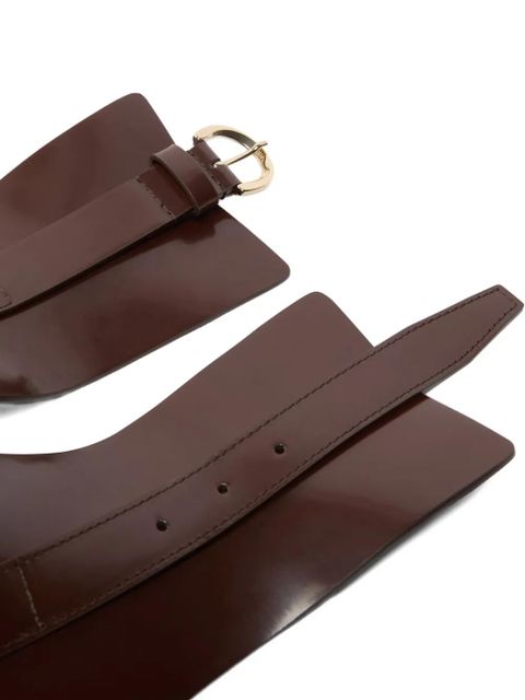 PINKO patent leather buckle belt - Brown