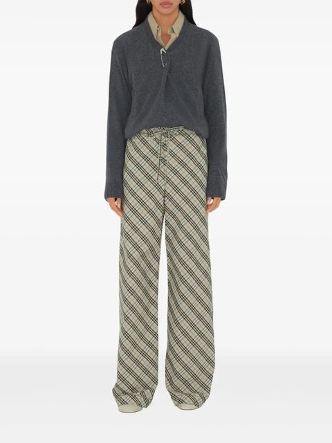 Burberry check-pattern cotton trousers - Neutrals - zdjęcie produktu nr 2